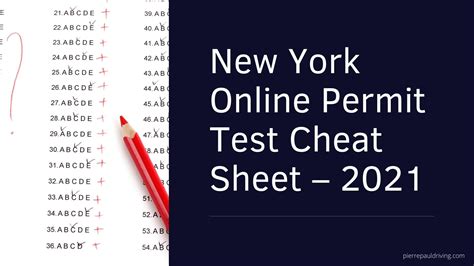 nys permit test cheat sheet